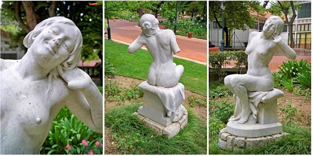 escultura no Jardim da Estrela, em Lisboa