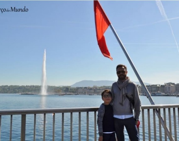 jato de água no lago de Genebra